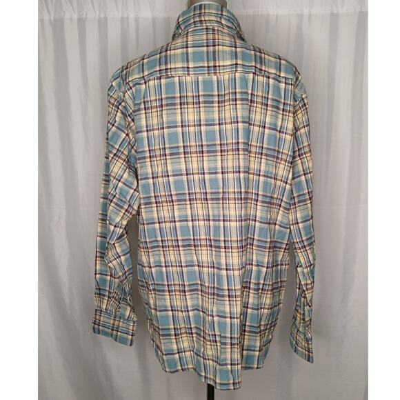 Ably Filium Activated Flannel Shirt Plaid Long Sleeve Blue Green Purple XL - Picture 2 of 10